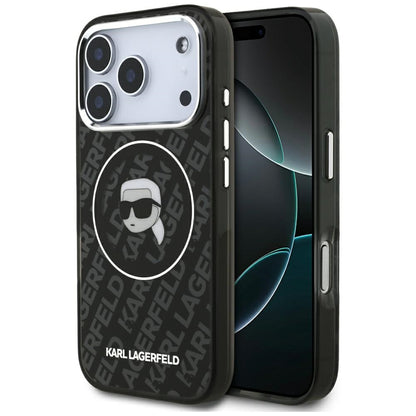 Capa MagSafe para Apple iPhone 17 Pro Max, Karl Lagerfeld, IML Karl`s Head, Preta.