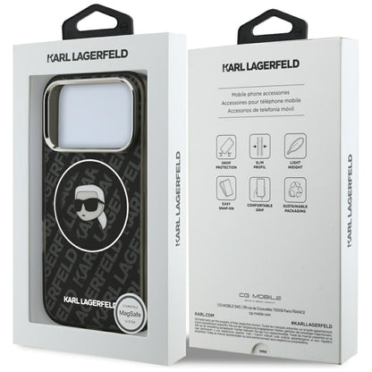 Capa MagSafe para Apple iPhone 17 Pro Max, Karl Lagerfeld, IML Karl`s Head, Preta.