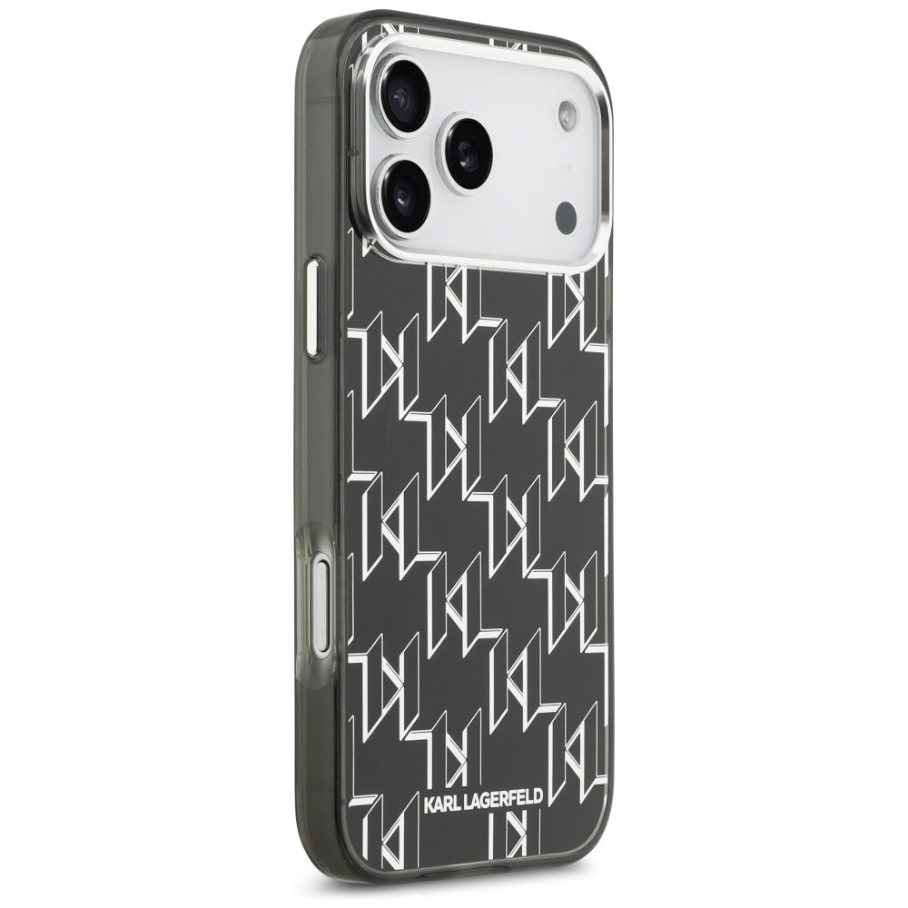 Capa MagSafe para Apple iPhone 17 Pro Max, Karl Lagerfeld, IML KL Monogram, Preta.