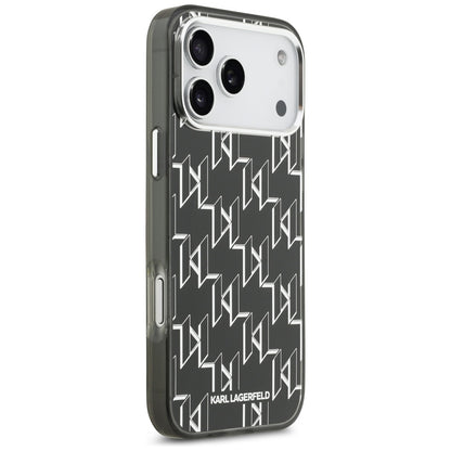 Capa MagSafe para Apple iPhone 17 Pro Max, Karl Lagerfeld, IML KL Monogram, Preta.