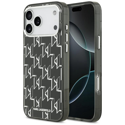 Capa MagSafe para Apple iPhone 17 Pro Max, Karl Lagerfeld, IML KL Monogram, Preta.