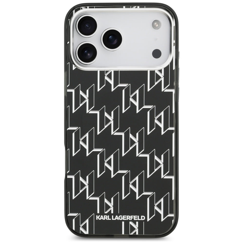 Capa MagSafe para Apple iPhone 17 Pro Max, Karl Lagerfeld, IML KL Monogram, Preta.
