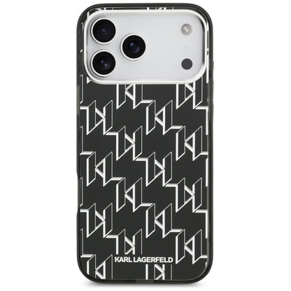 Capa MagSafe para Apple iPhone 17 Pro Max, Karl Lagerfeld, IML KL Monogram, Preta.