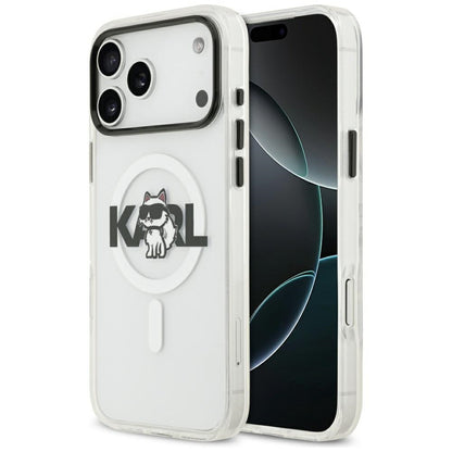 Capa MagSafe para Apple iPhone 17 Pro Max, Karl Lagerfeld, IML Sketch Logo Choupette, Transparente