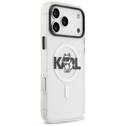 Capa MagSafe para Apple iPhone 17 Pro Max, Karl Lagerfeld, IML Sketch Logo Choupette, Transparente