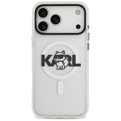 Capa MagSafe para Apple iPhone 17 Pro Max, Karl Lagerfeld, IML Sketch Logo Choupette, Transparente