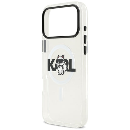 Capa MagSafe para Apple iPhone 17 Pro Max, Karl Lagerfeld, IML Sketch Logo Choupette, Transparente