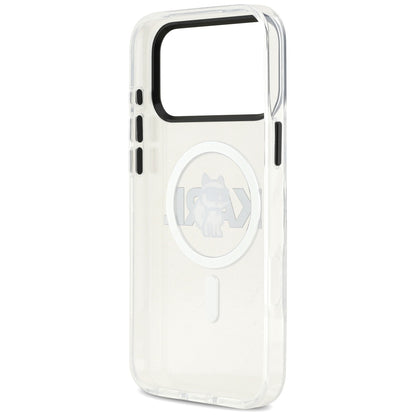 Capa MagSafe para Apple iPhone 17 Pro Max, Karl Lagerfeld, IML Sketch Logo Choupette, Transparente