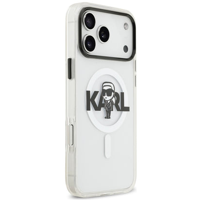 Capa MagSafe para Apple iPhone 17 Pro Max, Karl Lagerfeld, IML Sketch Logo Karl, Transparente