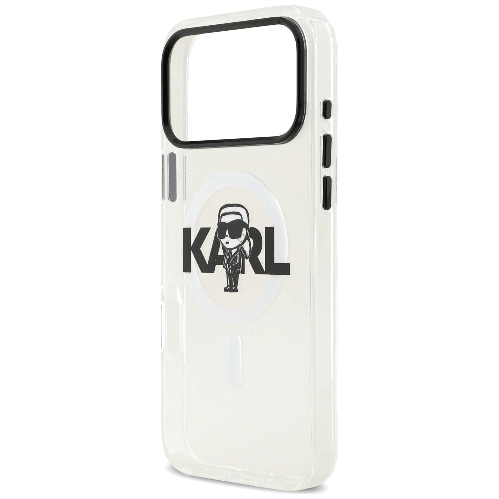 Capa MagSafe para Apple iPhone 17 Pro Max, Karl Lagerfeld, IML Sketch Logo Karl, Transparente