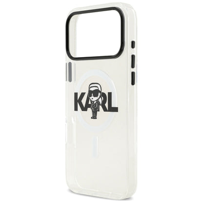 Capa MagSafe para Apple iPhone 17 Pro Max, Karl Lagerfeld, IML Sketch Logo Karl, Transparente