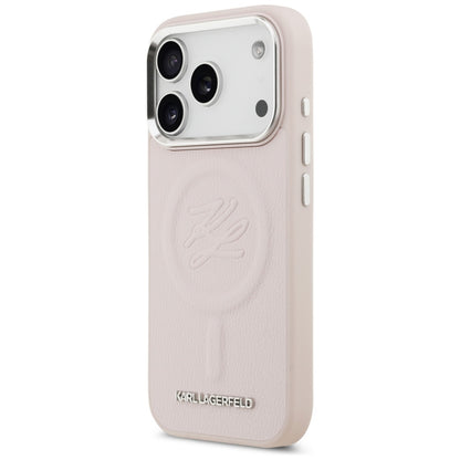 Capa MagSafe para Apple iPhone 17 Pro Max, Karl Lagerfeld, Initial & Metal Logo, Rosa