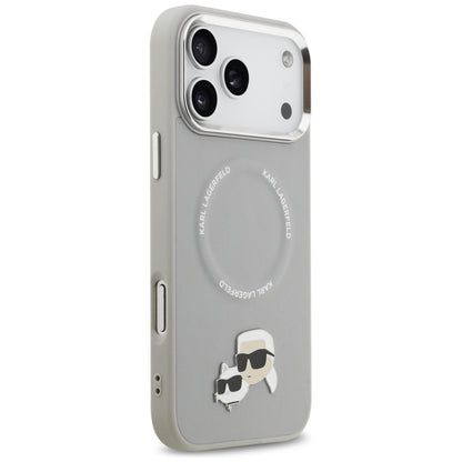 Capa MagSafe para Apple iPhone 17 Pro Max, Karl Lagerfeld, Karl & Choupette Pins, Cinzento