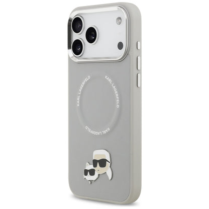 Capa MagSafe para Apple iPhone 17 Pro Max, Karl Lagerfeld, Karl & Choupette Pins, Cinzento