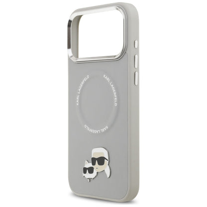 Capa MagSafe para Apple iPhone 17 Pro Max, Karl Lagerfeld, Karl & Choupette Pins, Cinzento
