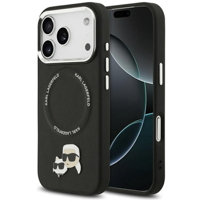 Capa MagSafe para Apple iPhone 17 Pro Max, Karl Lagerfeld, Karl & Choupette Pins, Preta