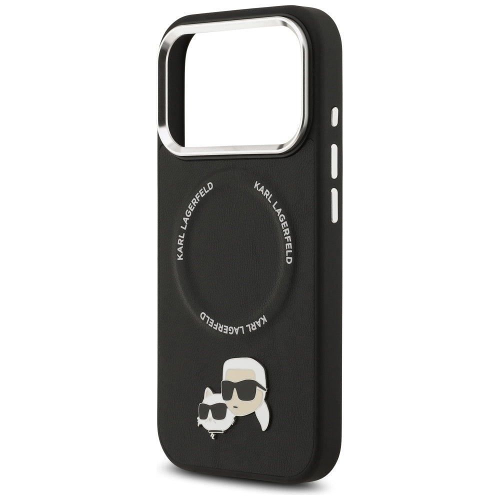 Capa MagSafe para Apple iPhone 17 Pro Max, Karl Lagerfeld, Karl & Choupette Pins, Preta