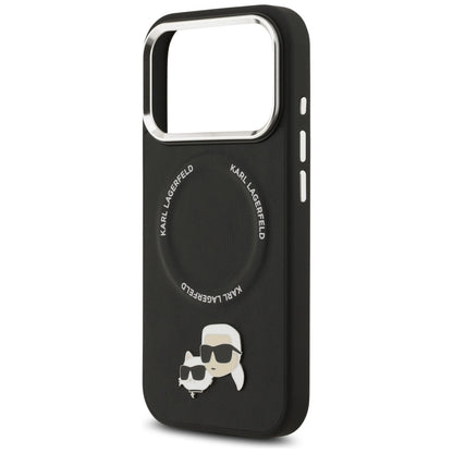 Capa MagSafe para Apple iPhone 17 Pro Max, Karl Lagerfeld, Karl & Choupette Pins, Preta
