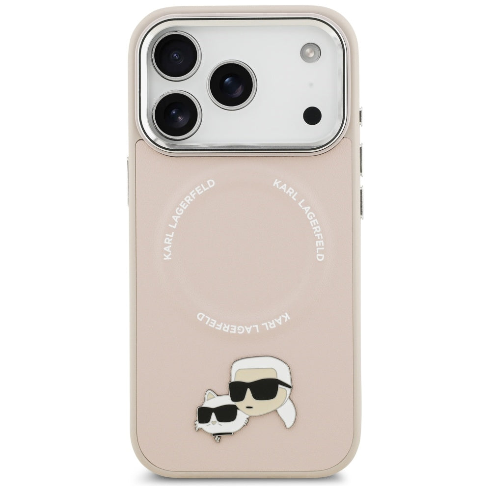 Capa MagSafe para Apple iPhone 17 Pro Max, Karl Lagerfeld, Karl & Choupette Pins, Rosa