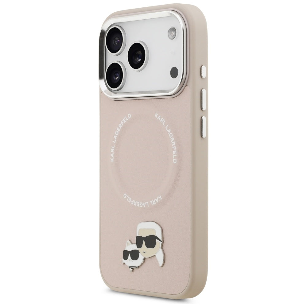 Capa MagSafe para Apple iPhone 17 Pro Max, Karl Lagerfeld, Karl & Choupette Pins, Rosa