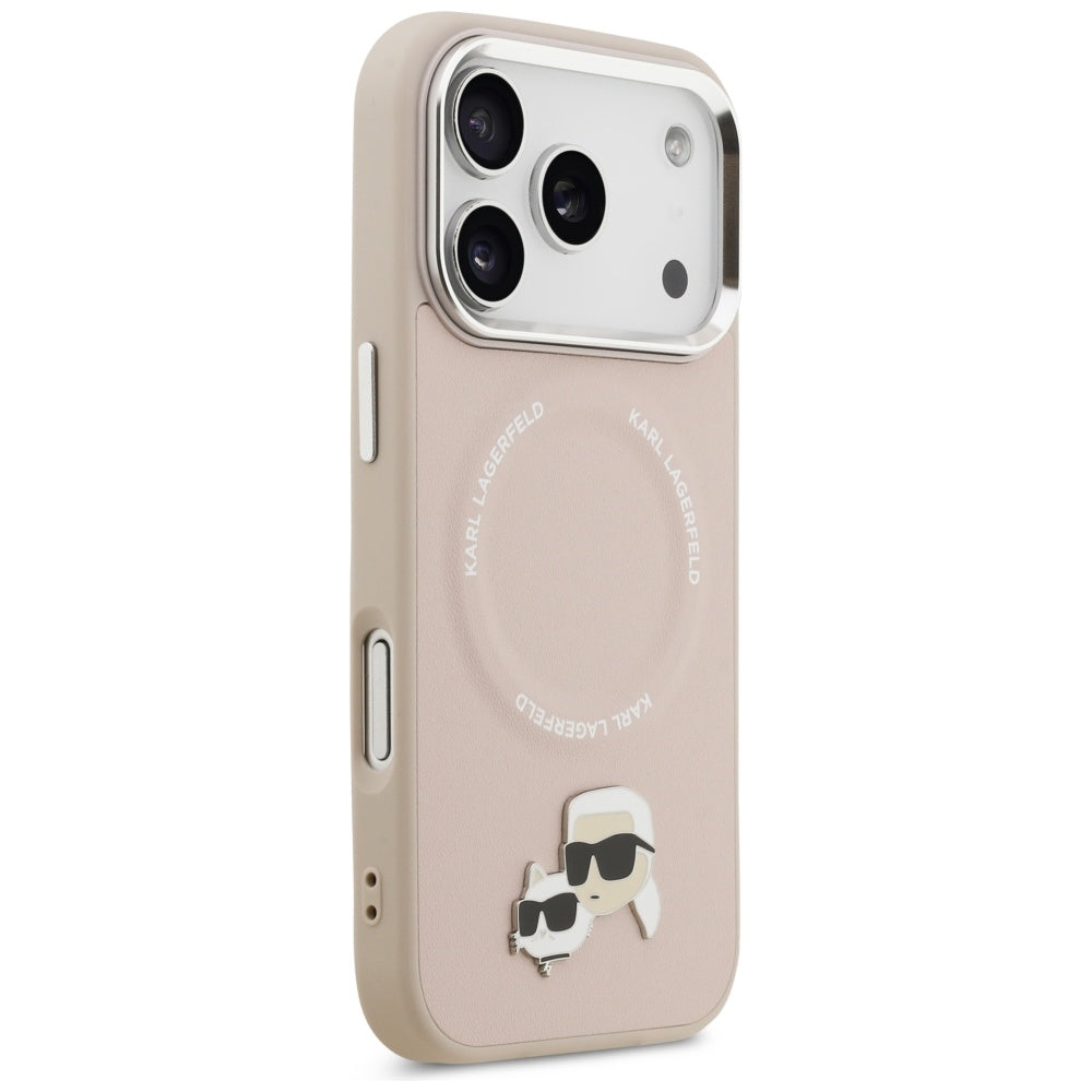 Capa MagSafe para Apple iPhone 17 Pro Max, Karl Lagerfeld, Karl & Choupette Pins, Rosa