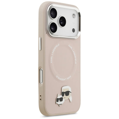 Capa MagSafe para Apple iPhone 17 Pro Max, Karl Lagerfeld, Karl & Choupette Pins, Rosa