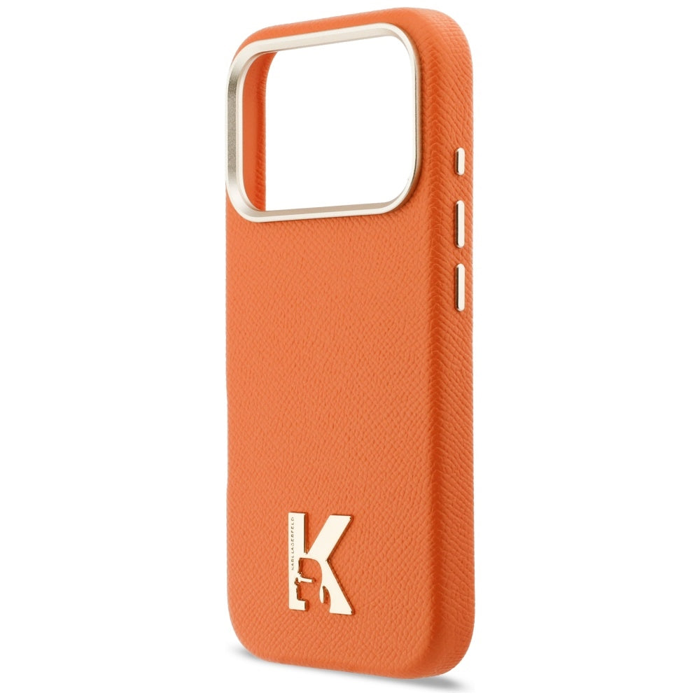 Capa MagSafe para Apple iPhone 17 Pro Max, Karl Lagerfeld, Logo Karl Head, Laranja