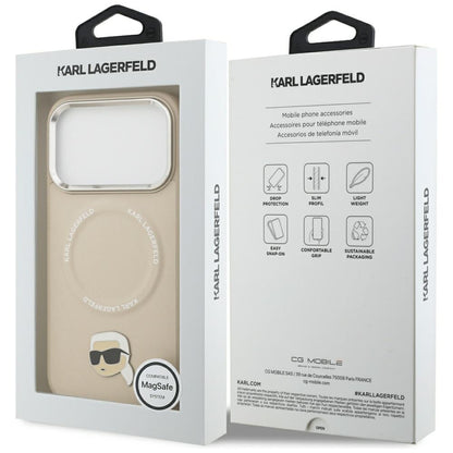 Capa MagSafe para Apple iPhone 17 Pro Max, Karl Lagerfeld, Karl Pin, Bege