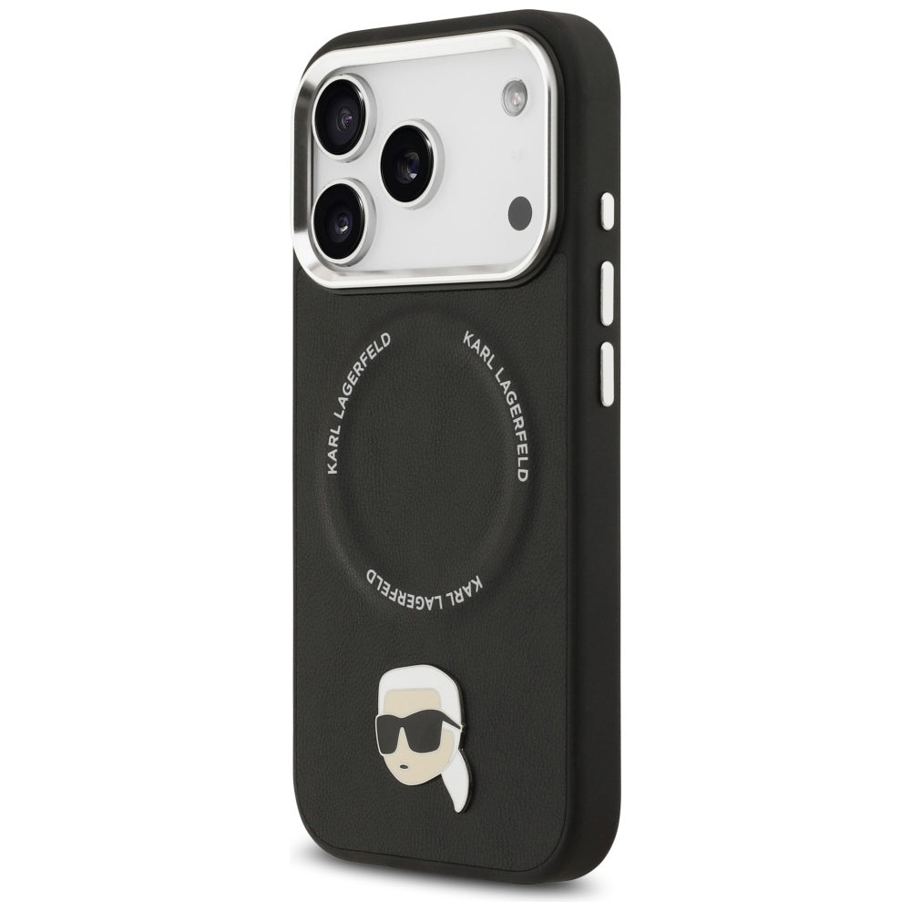 Capa MagSafe para Apple iPhone 17 Pro Max, Karl Lagerfeld, Karl Pin, Preta