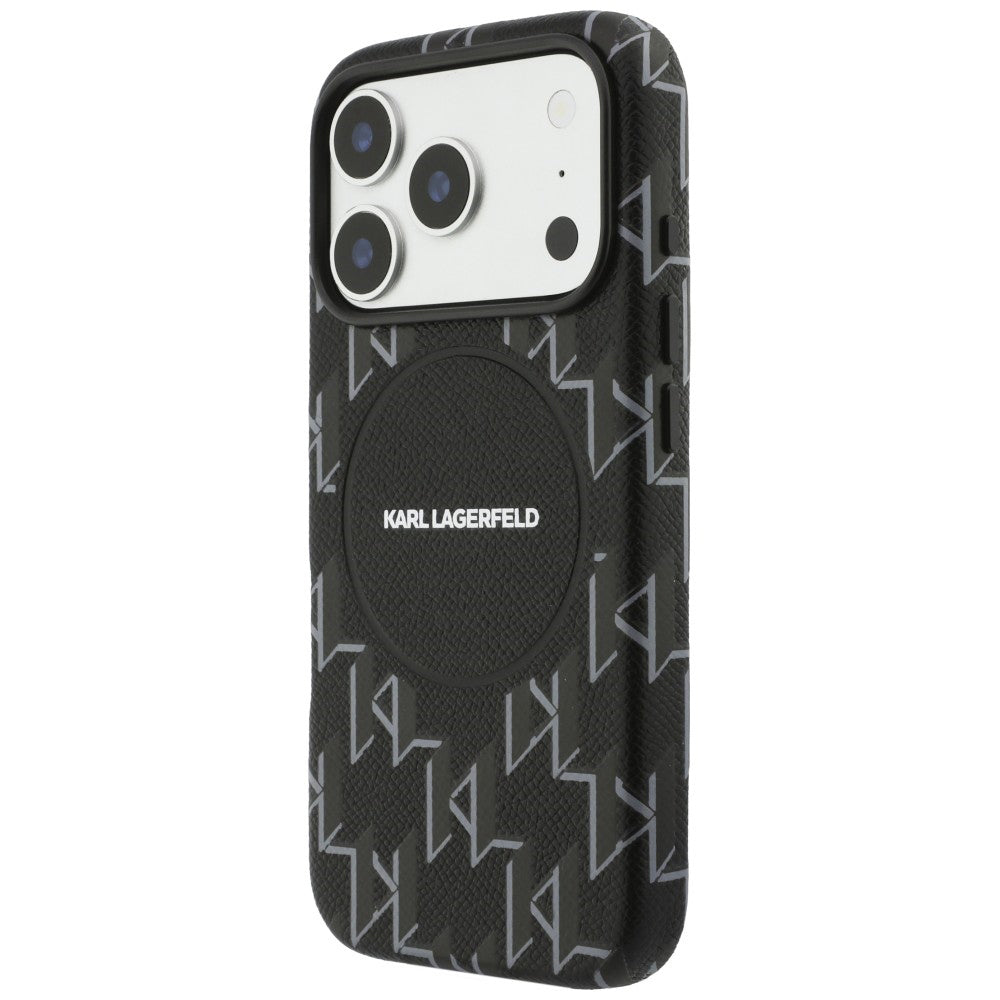 MagSafe Case for Apple iPhone 17 Pro Max, Karl Lagerfeld, KL Monogram Logo, Black