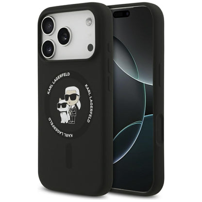 Capa MagSafe para Apple iPhone 17 Pro Max, Karl Lagerfeld, Ring Karl & Choupette, Preta