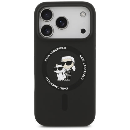 Capa MagSafe para Apple iPhone 17 Pro Max, Karl Lagerfeld, Ring Karl & Choupette, Preta