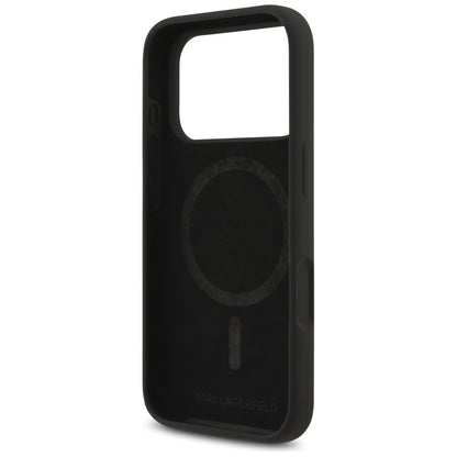 Capa MagSafe para Apple iPhone 17 Pro Max, Karl Lagerfeld, Ring Karl & Choupette, Preta