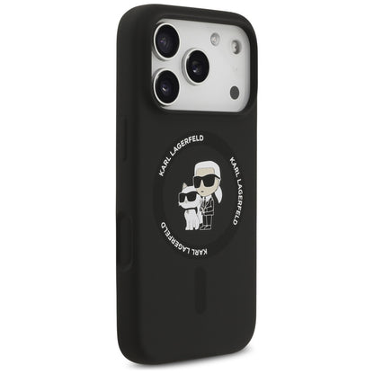 Capa MagSafe para Apple iPhone 17 Pro Max, Karl Lagerfeld, Ring Karl & Choupette, Preta
