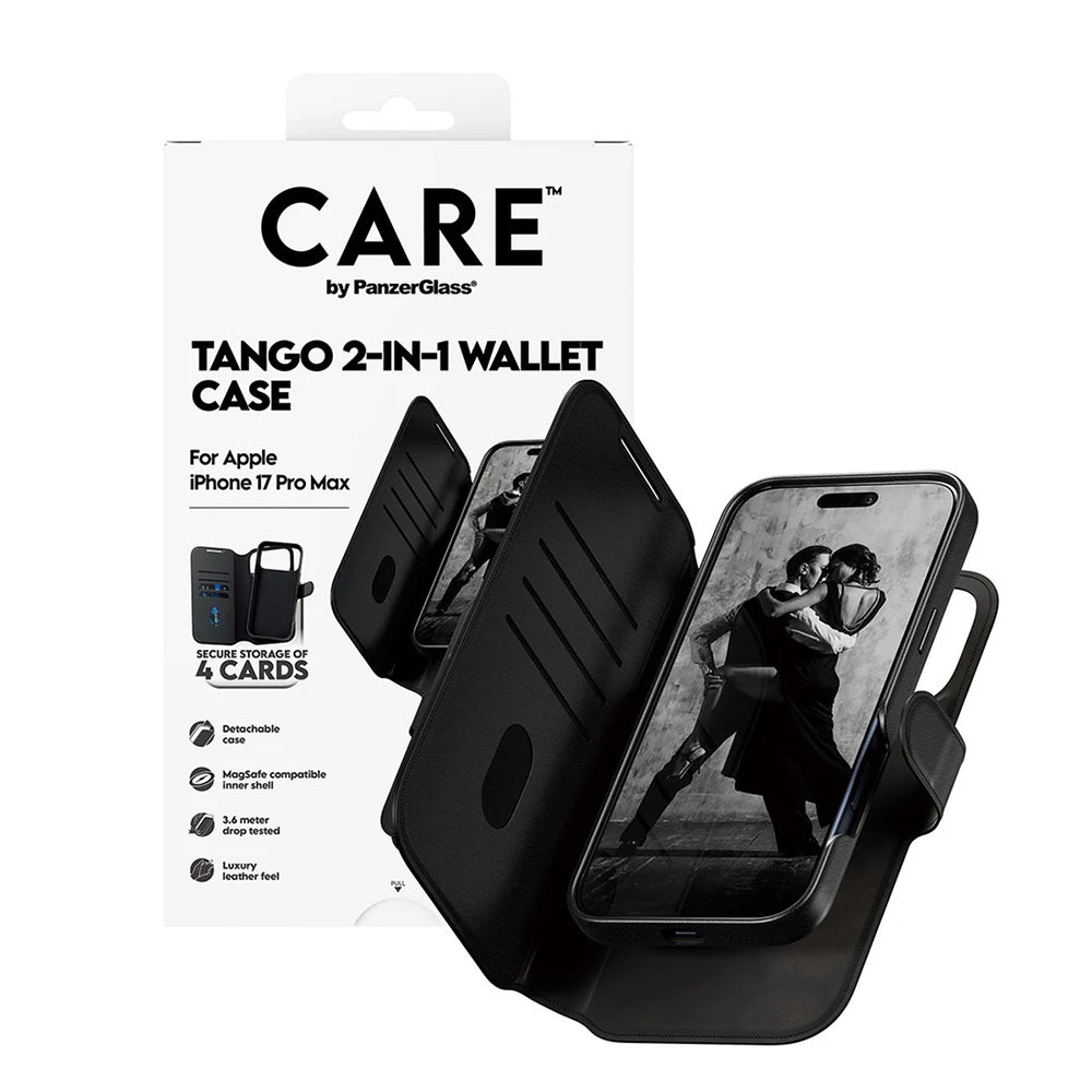 Capa MagSafe para Apple iPhone 17 Pro Max, PanzerGlass, Care Feature Tango Two-in-One, Preta