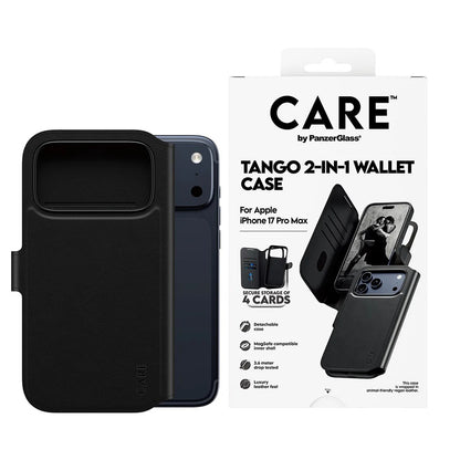 Capa MagSafe para Apple iPhone 17 Pro Max, PanzerGlass, Care Feature Tango Two-in-One, Preta