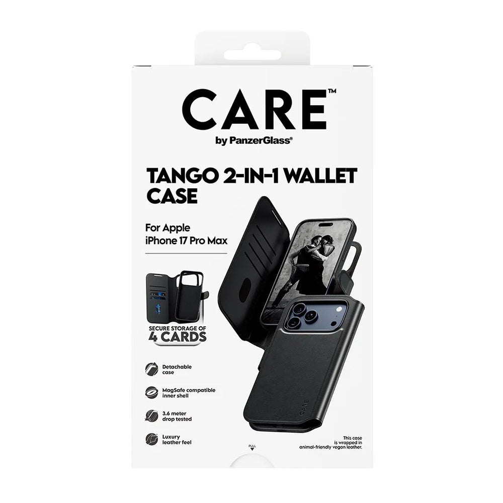 Capa MagSafe para Apple iPhone 17 Pro Max, PanzerGlass, Care Feature Tango Two-in-One, Preta