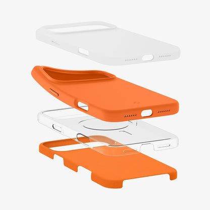 Capa MagSafe para Apple iPhone 17 Pro Max, Spigen, Silicone Fit, Laranja