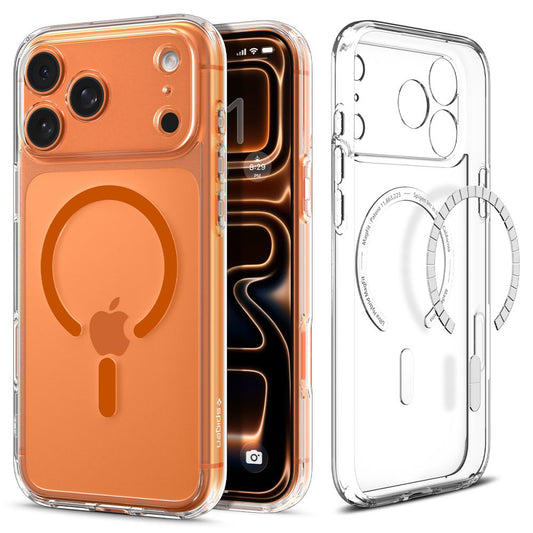 Capa MagSafe para Apple iPhone 17 Pro Max, Spigen, Ultra Hybrid, Transparente Laranja