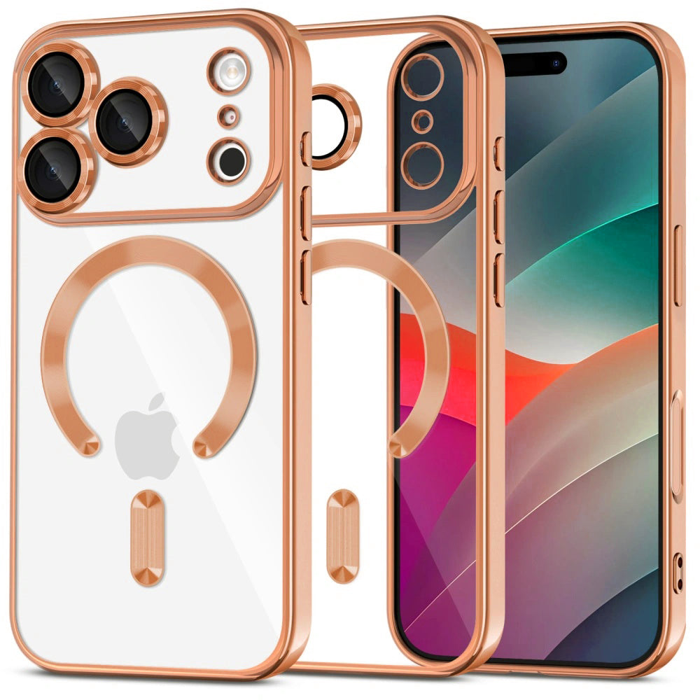 Capa MagSafe para Apple iPhone 17 Pro Max, Techsuit, Luxury Crystal, Laranja