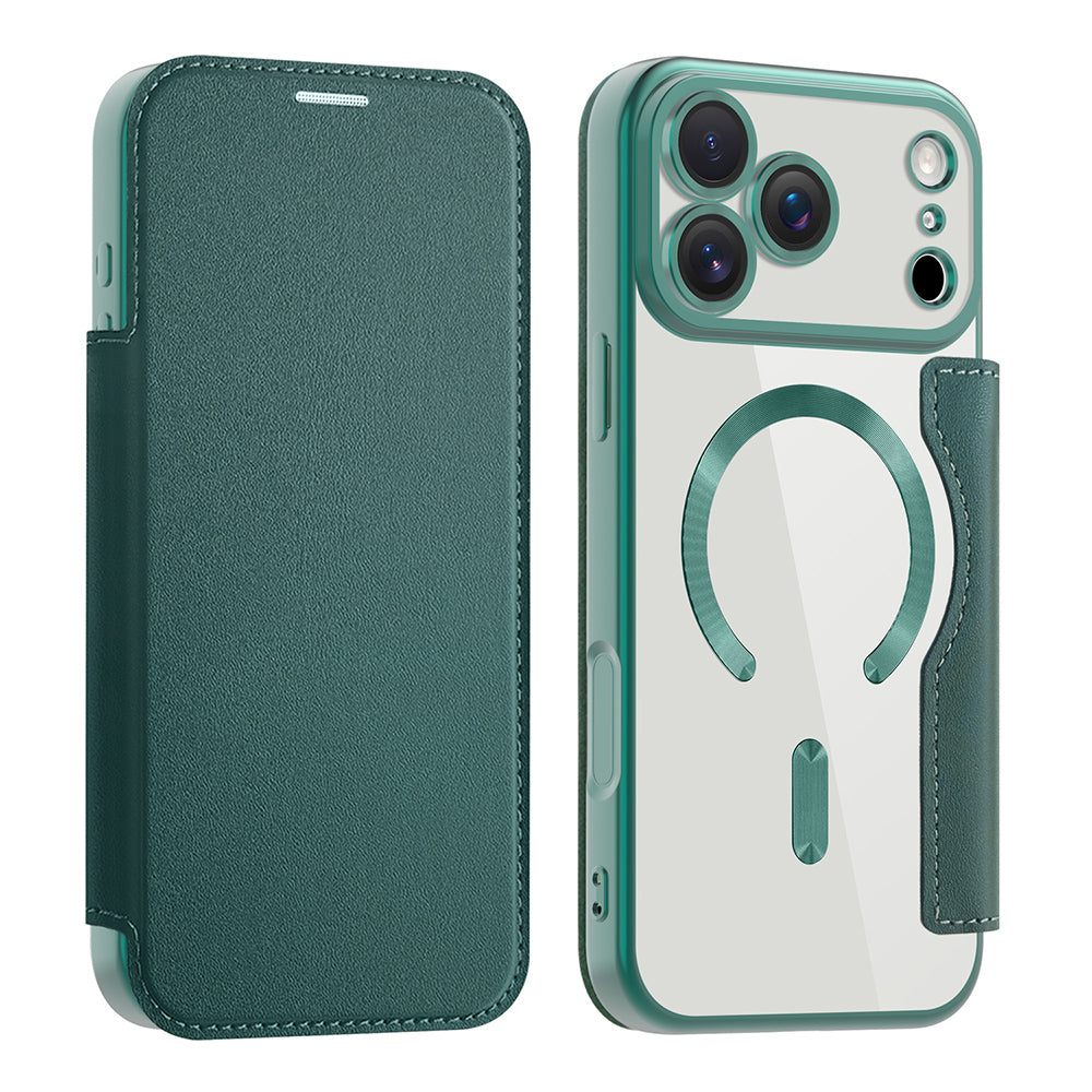 Capa MagSafe para Apple iPhone 17 Pro Max, Techsuit, SmartMag Book, Verde