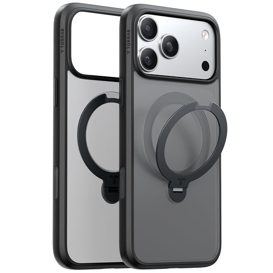 Capa MagSafe para Apple iPhone 17 Pro Max, Torras, Ostand Spin, Preta