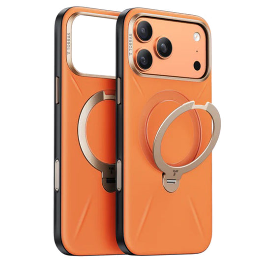Capa MagSafe para Apple iPhone 17 Pro Max, Torras, QPRO Leather, Laranja