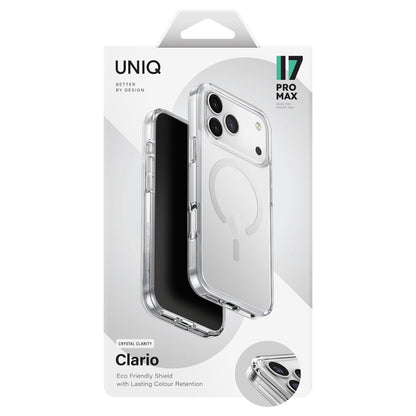 Capa MagSafe para Apple iPhone 17 Pro Max, UNIQ, Clario MagClick, Transparente