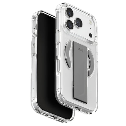 Capa MagSafe para Apple iPhone 17 Pro Max, UNIQ, Heldro Air MagClick, Cinza Transparente