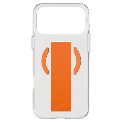 Capa MagSafe para Apple iPhone 17 Pro Max, UNIQ, Heldro Air MagClick, Transparente Laranja