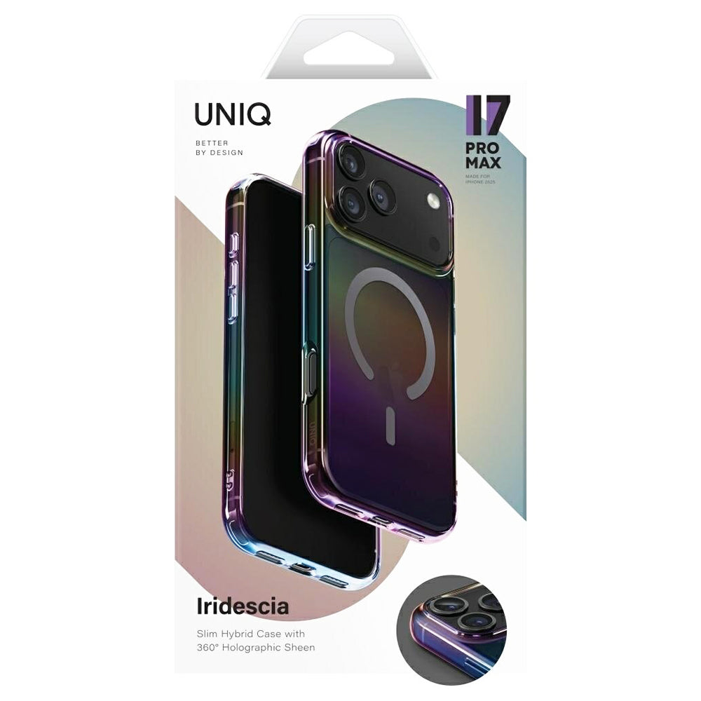 Capa MagSafe para Apple iPhone 17 Pro Max, UNIQ, Iridescia MagClick, Aurora