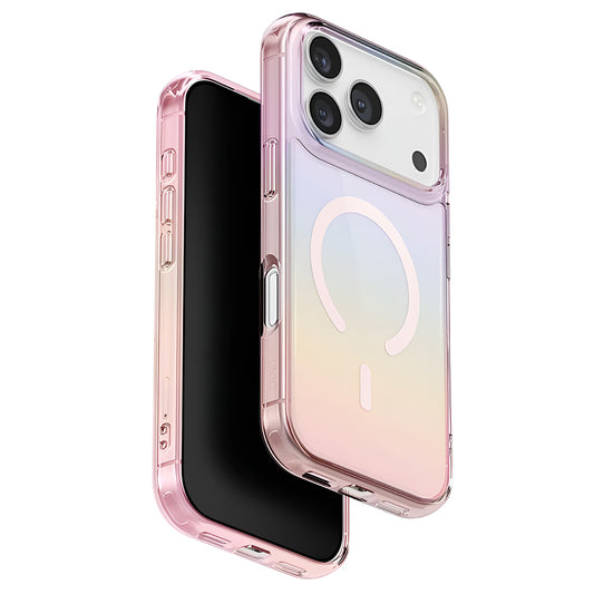 Capa MagSafe para Apple iPhone 17 Pro Max, UNIQ, Iridescia MagClick, Azul Pastel