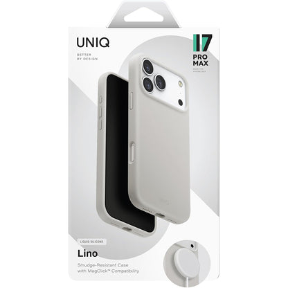 Capa MagSafe para Apple iPhone 17 Pro Max, UNIQ, Lino MagClick, Cinzento