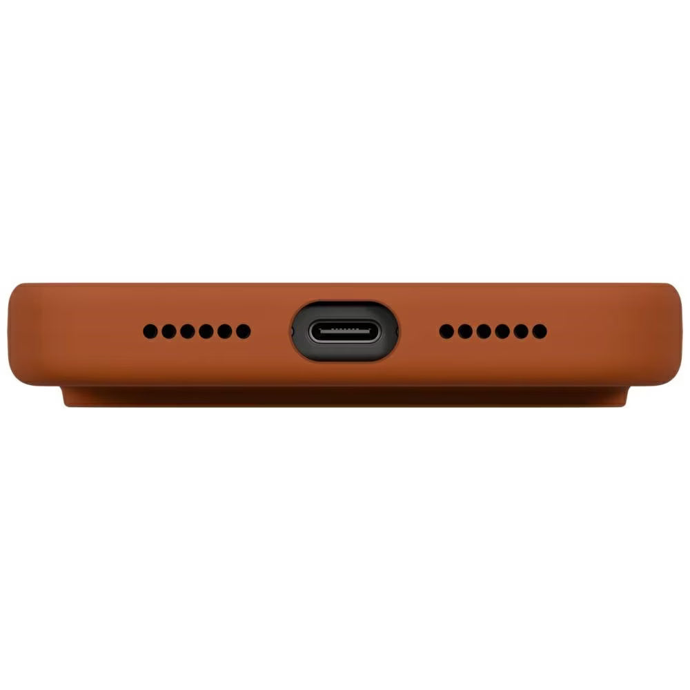 Capa MagSafe para Apple iPhone 17 Pro Max, UNIQ, Lino MagClick, Laranja Escuro